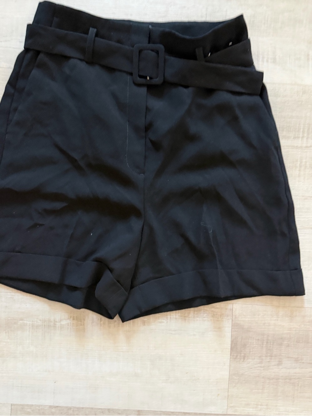 Express High-Waist Black Tailored Shorts with Matching Belt